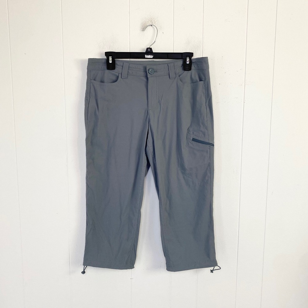Eddie Bauer Gray Nylon Blend Cargo Capri Pants Womens Size 8 Gorpcore Hiking